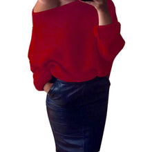 Fashion Off Shoulder Women Sweaters 2016 Winter Batwing Sleeve Loose Oversize Knitted Pullovers Women pull femme Jumpers Tops