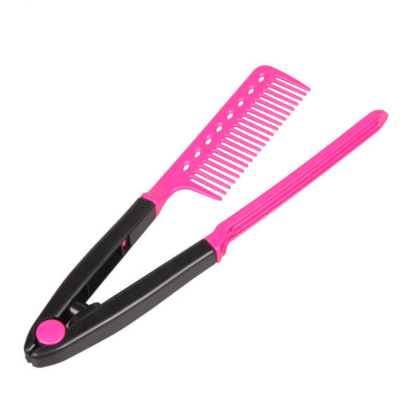 Fashion V Type Hair Straightener Comb DIY Salon Hairdressing Styling Tool ES88 H