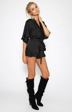 Faux Silk Boho Front Bowknot V Neck Wrap Ruffle Half Sleeve Short Romper Casual Summer Women Jumpsuit Japanese 2016 Fashion
