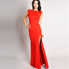 Female Plus Size Evening Party Lace Long 2015 Bodycon Split Red Black Brief Dress Gowns 70024