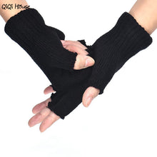 Fingerless Gloves Men Knitted Black Stretch Warm Gloves Winter Outwear Driving Gloves Spor Eldiveni Luvas Frio#A121