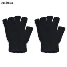 Fingerless Gloves Men Knitted Black Stretch Warm Gloves Winter Outwear Driving Gloves Spor Eldiveni Luvas Frio#A121