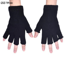 Fingerless Gloves Men Knitted Black Stretch Warm Gloves Winter Outwear Driving Gloves Spor Eldiveni Luvas Frio#A121