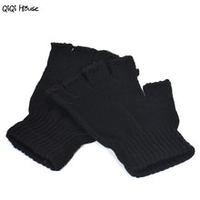 Fingerless Gloves Men Knitted Black Stretch Warm Gloves Winter Outwear Driving Gloves Spor Eldiveni Luvas Frio#A121