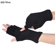 Fingerless Gloves Men Knitted Black Stretch Warm Gloves Winter Outwear Driving Gloves Spor Eldiveni Luvas Frio#A121