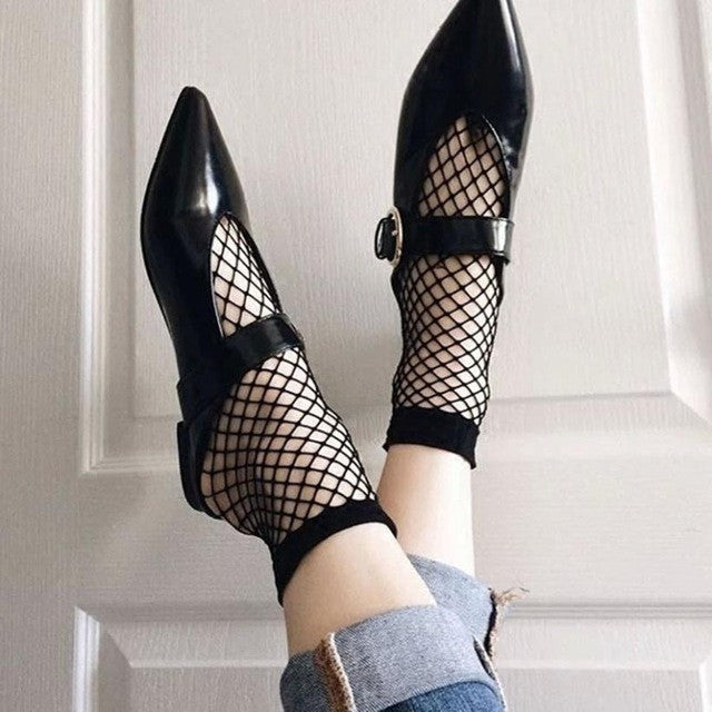 Fishnet Socks Women Fashion Novelty Socks Ankle Sexy Lace Fishnet Net Short Socks Calcetines Mujer#121