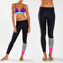Fitness Legging Striped Patchwork Slim Stretch Women Workout Clothes High Waist Leggings Pantalon Femme#212