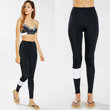 Fitness Legging Striped Patchwork Slim Stretch Women Workout Clothes High Waist Leggings Pantalon Femme#212