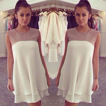 !2016 New Fashion Women Chiffon Dress Summer Casual Sleeveless Dresses Patchwork Bodycon Party Loose Dress Vestidos