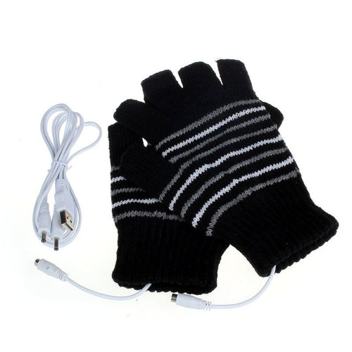 !New 5V USB Powered Heating Heated Winter Hand Warmer Gloves WashableAlice