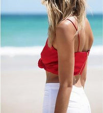 Front Bowknot V Neck Spaghetti Strap Crop Top Women Summer Sexy Girl Short Vest Beach Camis Bralette 2016 New Arrival