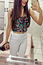 Front Zipper Floral Printed Polka Dot Rose Pattern Tribal Print Strappy Bra Sexy Bralet Bralette Crop Top Camis Sexy Casual