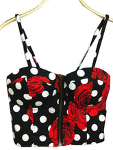 Front Zipper Floral Printed Polka Dot Rose Pattern Tribal Print Strappy Bra Sexy Bralet Bralette Crop Top Camis Sexy Casual