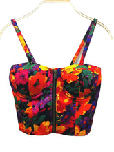 Front Zipper Floral Printed Polka Dot Rose Pattern Tribal Print Strappy Bra Sexy Bralet Bralette Crop Top Camis Sexy Casual