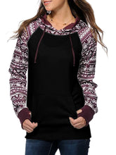 Full Sleeve Hoodies Black White O-neck Patchwork Casual Top 2016 New Autumn Fashion Lady Tops