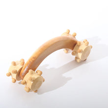 Full-body Four Wheels Wooden Roller Relaxing Hand Massage Tool Reflexology Face Hand Foot Back Body Therapy