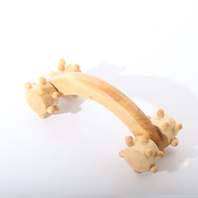 Full-body Four Wheels Wooden Roller Relaxing Hand Massage Tool Reflexology Face Hand Foot Back Body Therapy