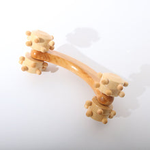 Full-body Four Wheels Wooden Roller Relaxing Hand Massage Tool Reflexology Face Hand Foot Back Body Therapy