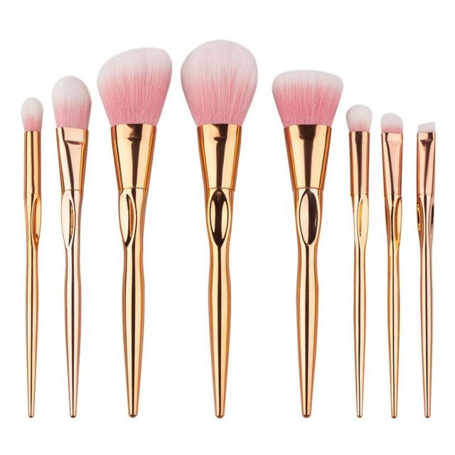 GJH-08-XX-01 17.*10*1.5 cm 8PCS Make Up Foundation Eyebrow Eyeliner Blush Cosmetic Concealer Brushes utensilios de maquillaje