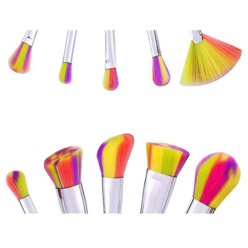 GUJHUI 10PCS Professional Makeup brushes Foundation Eyebrow Eyeliner Blush Cosmetic brush Concealer Beauty Maquiagem Silver
