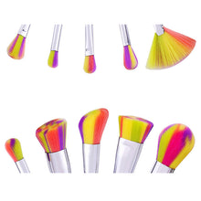 GUJHUI 10PCS Professional Makeup brushes Foundation Eyebrow Eyeliner Blush Cosmetic brush Concealer Beauty Maquiagem Silver