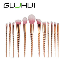 GUJHUI 12PCS Make Up Foundation Eyebrow Eyeliner Blush Cosmetic Concealer Brushes trousse maquillage Anne