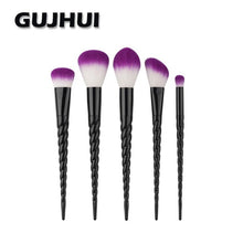 GUJHUI 18.5.*10*1.5 cm Nylon Hair 5PCS Make Up Foundation Eyebrow Eyeliner Blush Cosmetic Concealer Brushes Anne