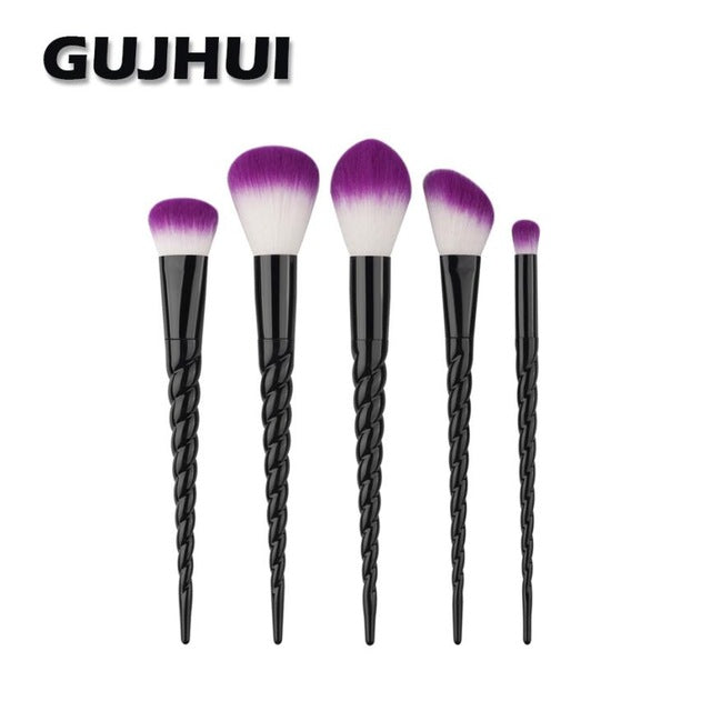 GUJHUI 18.5.*10*1.5 cm Nylon Hair 5PCS Make Up Foundation Eyebrow Eyeliner Blush Cosmetic Concealer Brushes Anne
