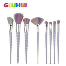 GUJHUI 20*12*2 cm 8PCS Make Up Foundation Eyebrow Eyeliner Blush Cosmetic Concealer Brushes Anne