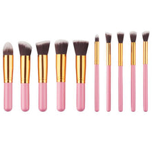 GUJHUI 2017 10PCS Soft Face Cosmetic Makeup brushes set Concealer Foundation Powder Eyeshadow brush Pink Pinceis de maquiagem