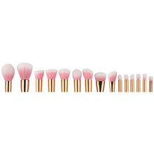 GUJHUI 2017 15PCS Professional Makeup brushes Foundation Eyebrow Eyeliner Blush Concealer Cosmetic brush Maquiagem Gold