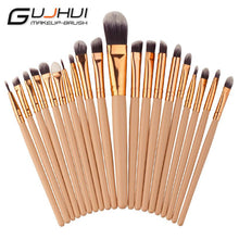 GUJHUI 2017 20PCS Makeup brushes Beauty Concealer Foundation Eyebrow Eyeliner Blush Cosmetic brush Pinceaux maquillage Gold