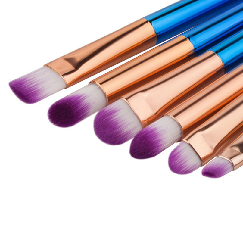 GUJHUI 2017 6PCS Makeup brushes Foundation Eyebrow Eyeliner Blush Cosmetic Concealer Lip brush Beauty Pincel maquiagem Purple