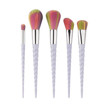 GUJHUI 5PCS Make Up Foundation Eyebrow Eyeliner Blush Cosmetic Concealer Brushes Nylon Hair Plastic Used with Powder Anne