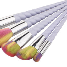 GUJHUI 5PCS Make Up Foundation Eyebrow Eyeliner Blush Cosmetic Concealer Brushes Nylon Hair Plastic Used with Powder Anne