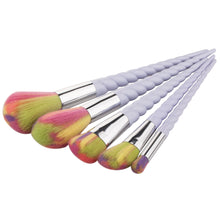 GUJHUI 5PCS Make Up Foundation Eyebrow Eyeliner Blush Cosmetic Concealer Brushes Nylon Hair Plastic Used with Powder Anne