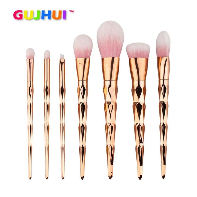 GUJHUI 7PCS Make Up Foundation Eyebrow Eyeliner Blush Cosmetic Concealer Brushes Nylon Hair kozmetik 2017 Anne