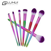 GUJHUI 7PCS Make Up Foundation Eyebrow Eyeliner Blush Cosmetic Concealer Brushes pincel maquiagem naked 2017 Anne