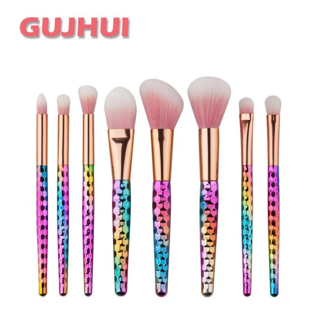 GUJHUI Easy to use and portable 8PCS Make Up Foundation Eyebrow Eyeliner Blush Cosmetic Concealer Brushes Anne