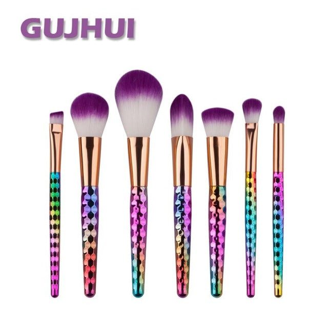 GUJHUI Suitable for professional use 7PCS Make Up Foundation Eyebrow Eyeliner Blush Cosmetic Concealer Brushes Anne