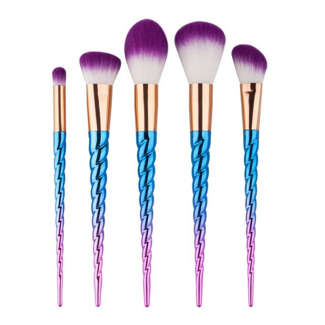 GUJHUI The brushes are soft and silky 5Pcs Colorful Cosmetic Eyebrow Eyeshadow Brush Makeup Brush Sets Kits Tools Anne