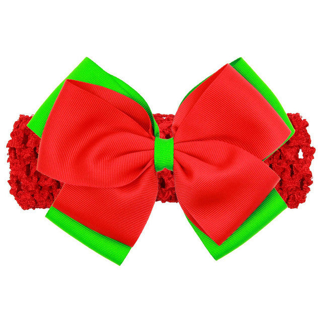 Girl Handbands Christmas Bow Snowmen Cute Headwear Hair Accessories Bandeau Enfant#B818