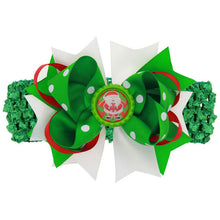 Girl Handbands Christmas Bow Snowmen Cute Headwear Hair Accessories Bandeau Enfant#B818