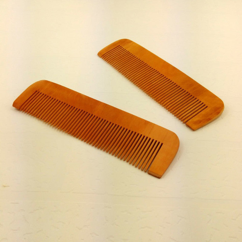Hair Engraved Natural Peach Wood Wooden Comb Anti-Static Beard Comb Pocket Comb
