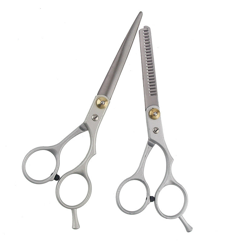 Hairdressing Tool Stainless Steel Hair Salon Scissors Regular Hair Cutting + Thinning Shears Set Hot
