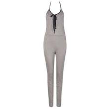 Halter Backless Front Tie Up Knot Spaghetti Strap Long Jumpsuit Sexy Club Jumpsuit Wholesale Summer 2016 Clothing Woman Jumpsuit