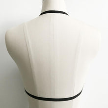 Halter Crossed Top Black Bandage Elastic Strappy Bra Sexy Hollow Out Bustier Tops Top Lenceria Encaje#121