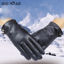 Hand Warmer Men's Smooth Leather Cashmere Gloves Winter Super Warm Driving Hand Protecter Luva Motociclista#B817