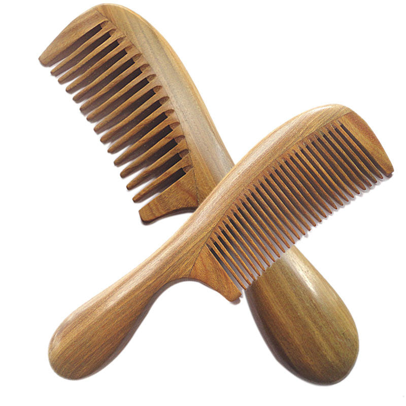 Handicraft Wooden Round Handle Sandal Hair Combs Natural Sandalwood Fine Comb Anti-Static Care