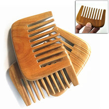 Handmade Wide Toothed Green Sandalwood Pocket Hair Comb Health Care Anti Static